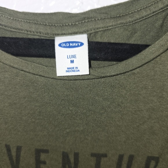 Old Navy Lux Medium Women Tank Top Forest Green "Adventure then Cocktails" - Picture 3 of 4